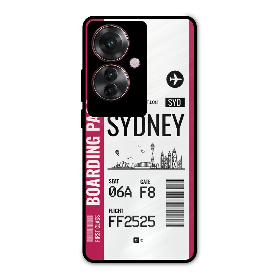 Sydney Boarding Pass Metal Back Case for Oppo F25 Pro