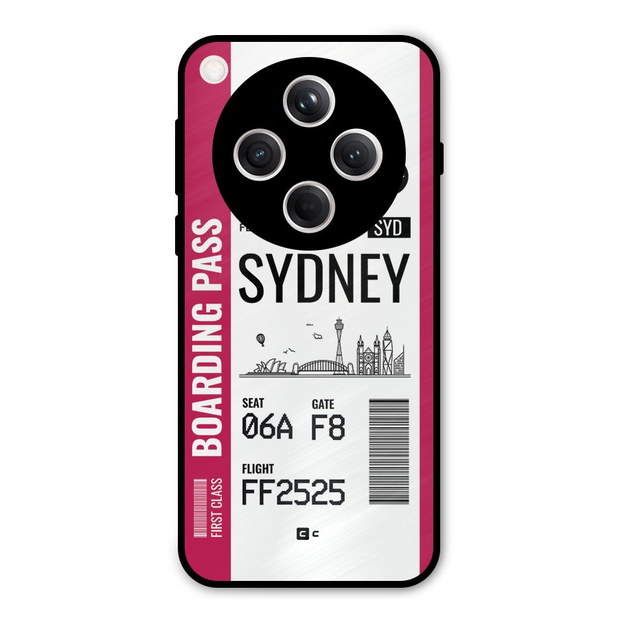 Sydney Boarding Pass Metal Back Case for Oppo Find X8