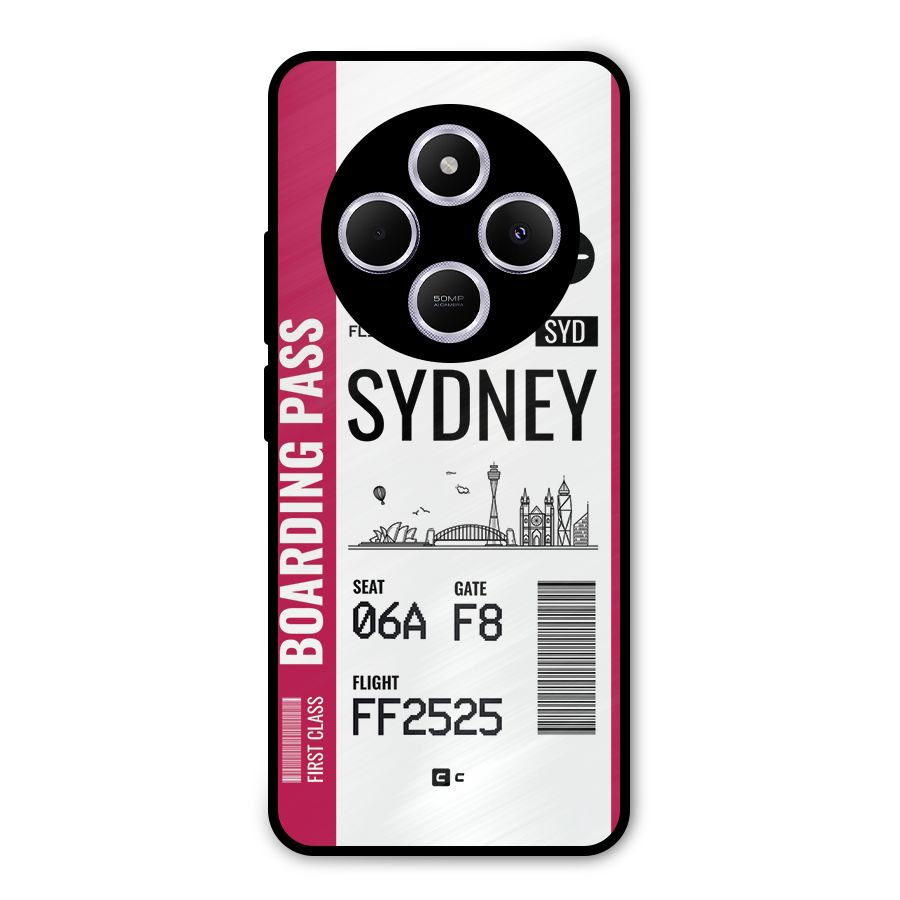 Sydney Boarding Pass Metal Back Case for Poco C75 5G