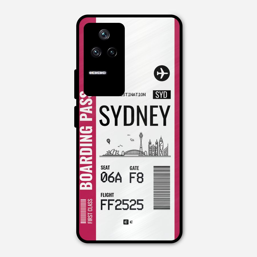 Sydney Boarding Pass Metal Back Case for Poco F4 5G