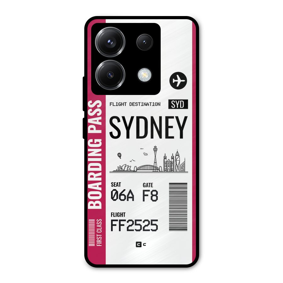Sydney Boarding Pass Metal Back Case for Poco X6