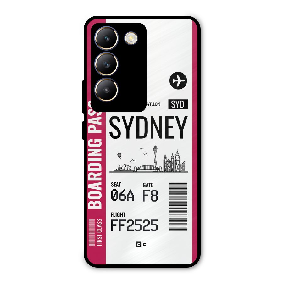 Sydney Boarding Pass Metal Back Case for Vivo T3 5G