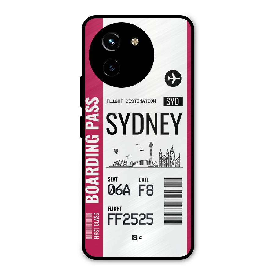 Sydney Boarding Pass Metal Back Case for Vivo T3x
