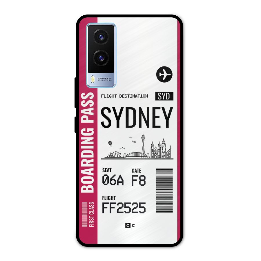 Sydney Boarding Pass Metal Back Case for Vivo V21e 5G