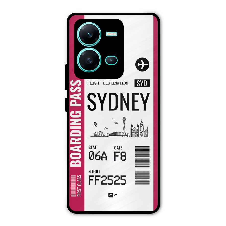 Sydney Boarding Pass Metal Back Case for Vivo V25