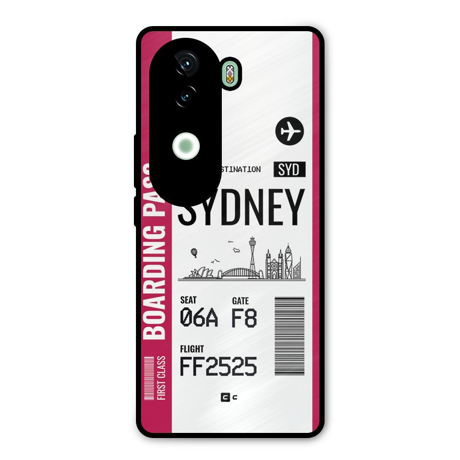 Sydney Boarding Pass Metal Back Case for Vivo V40e