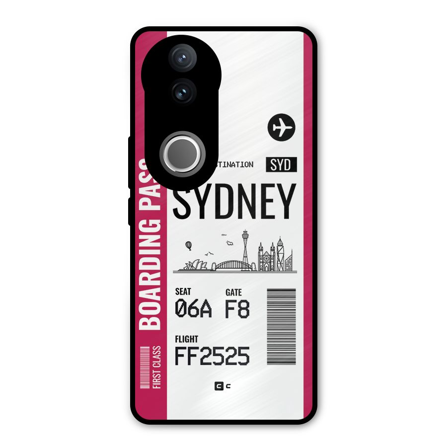 Sydney Boarding Pass Metal Back Case for Vivo V50e