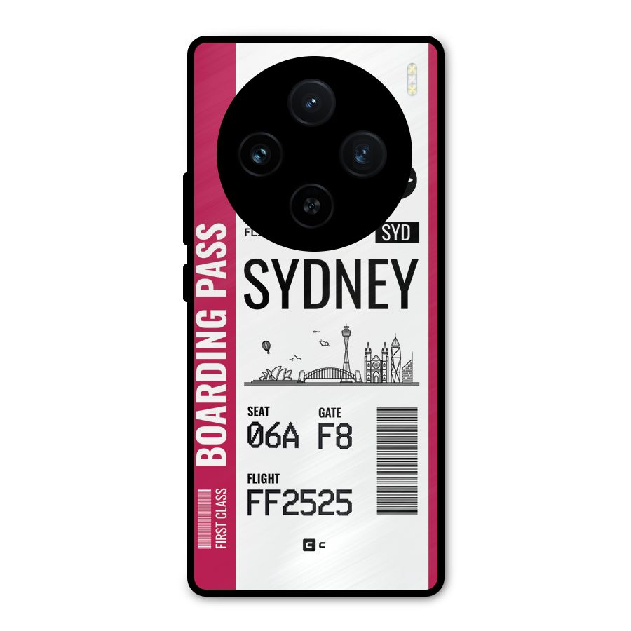 Sydney Boarding Pass Metal Back Case for Vivo X100