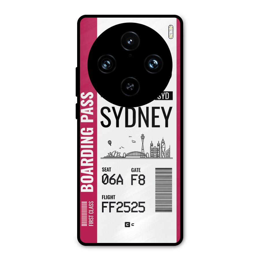 Sydney Boarding Pass Metal Back Case for Vivo X100 Pro