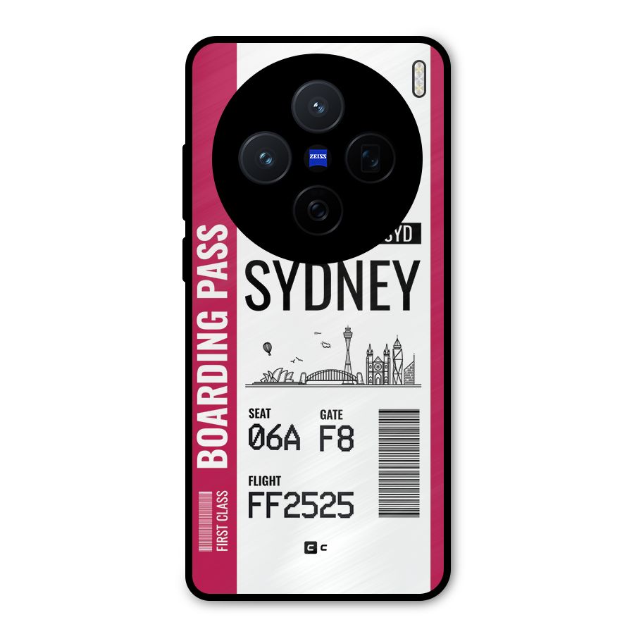 Sydney Boarding Pass Metal Back Case for Vivo X200