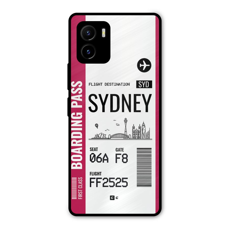 Sydney Boarding Pass Metal Back Case for Vivo Y15s