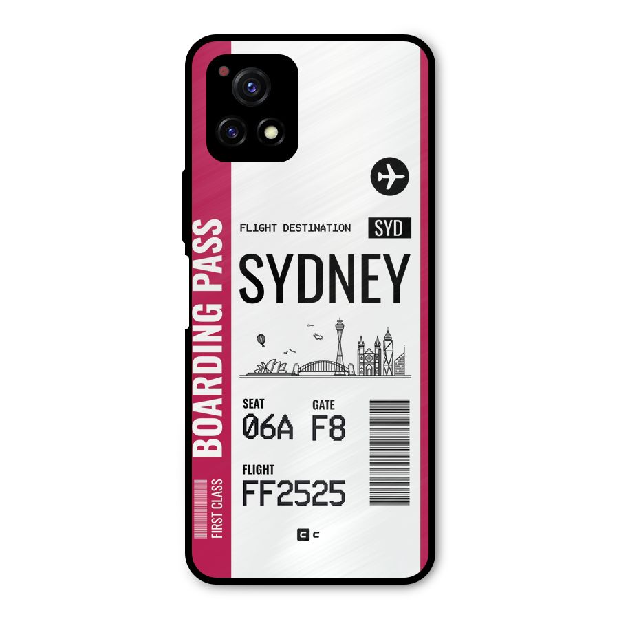 Sydney Boarding Pass Metal Back Case for Vivo Y72 5G