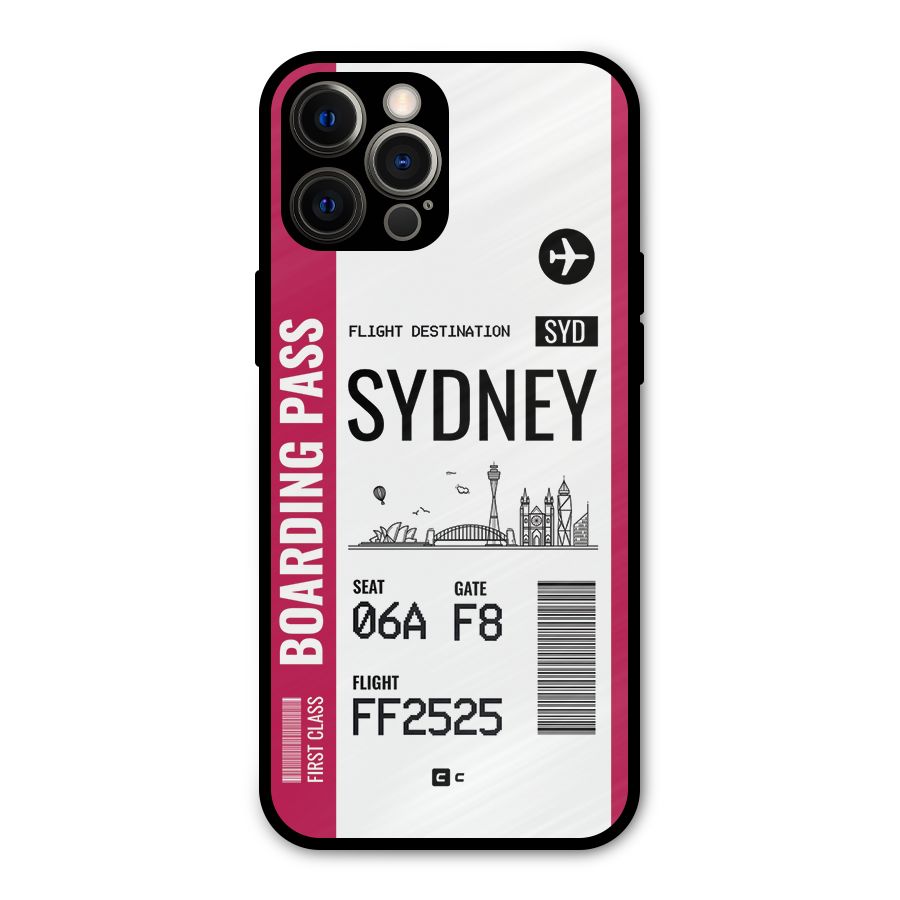 Sydney Boarding Pass Metal Back Case for iPhone 12 Pro Max