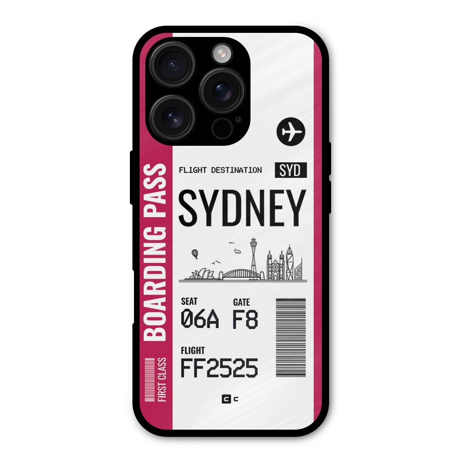 Sydney Boarding Pass Metal Back Case for iPhone 16 Pro