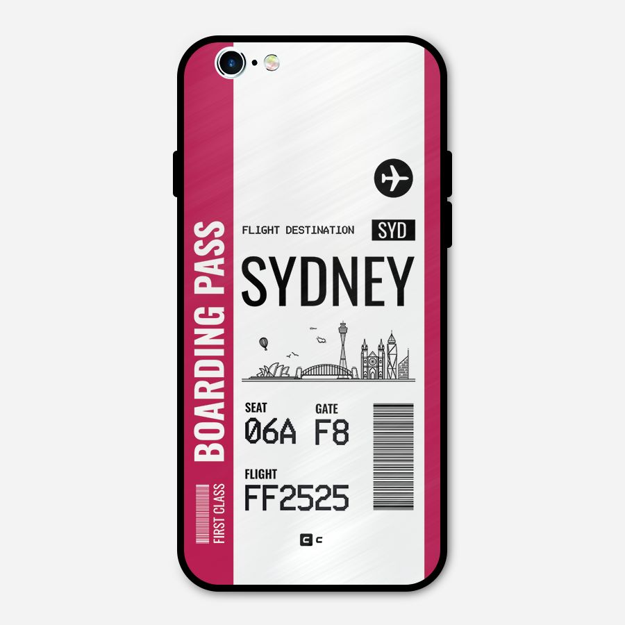 Sydney Boarding Pass Metal Back Case for iPhone 6 6s