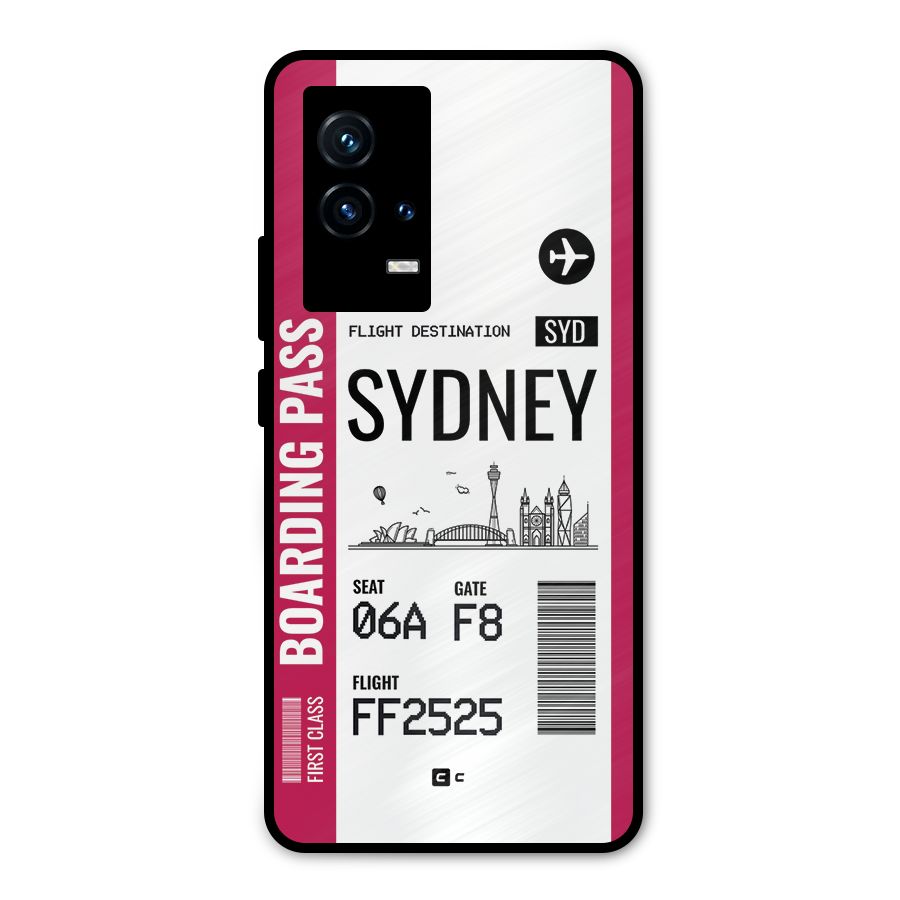 Sydney Boarding Pass Metal Back Case for iQOO 9 5G