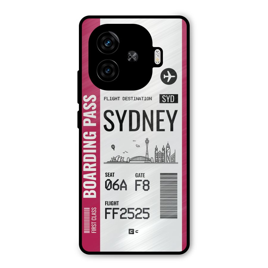 Sydney Boarding Pass Metal Back Case for iQOO Z9 Turbo