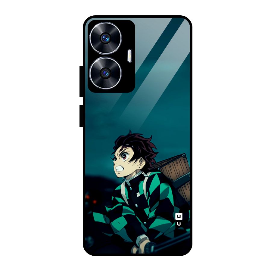 Tanjiro demon slayer Glass Back Case for Realme Narzo N55