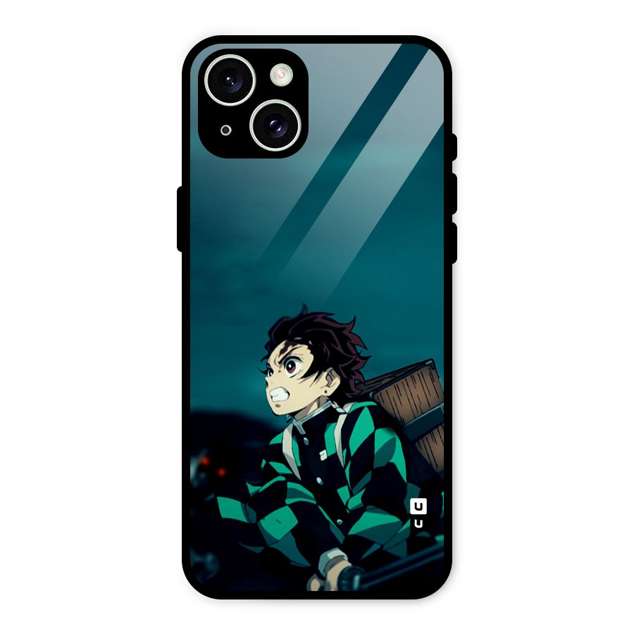 Tanjiro demon slayer Glass Back Case for iPhone 15 Plus