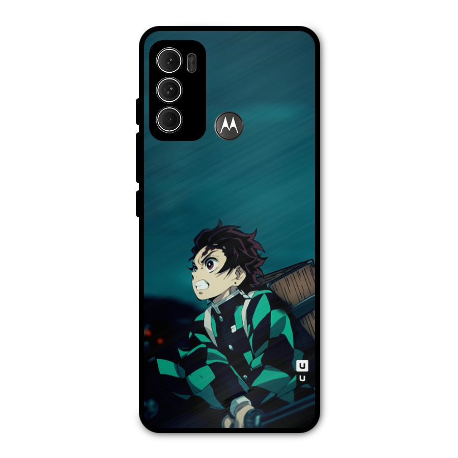 Tanjiro demon slayer Metal Back Case for Moto G60