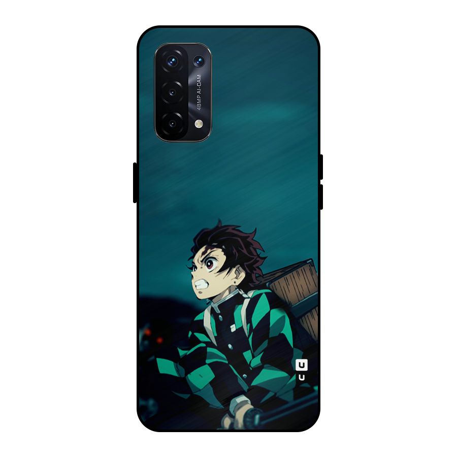 Tanjiro demon slayer Metal Back Case for Oppo A74 5G