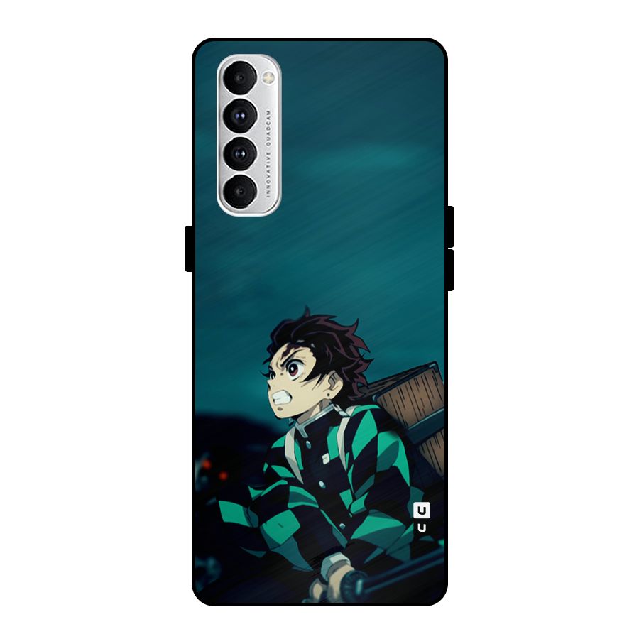 Tanjiro demon slayer Metal Back Case for Oppo Reno4 Pro