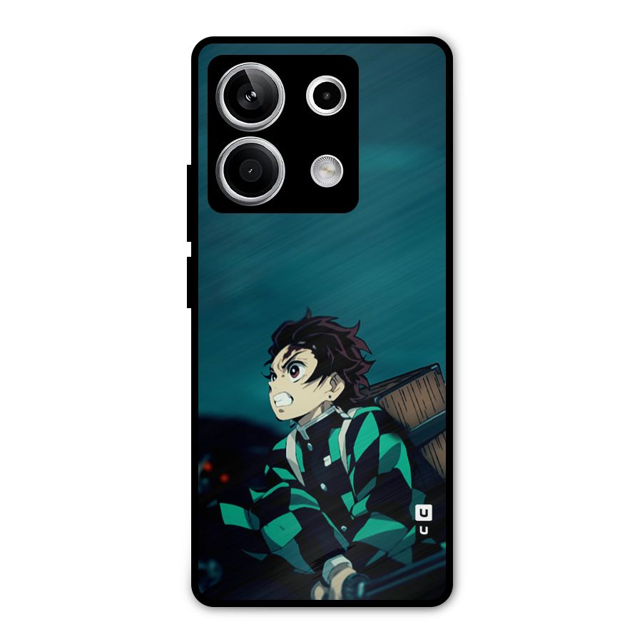 Tanjiro demon slayer Metal Back Case for Redmi Note 13 5G