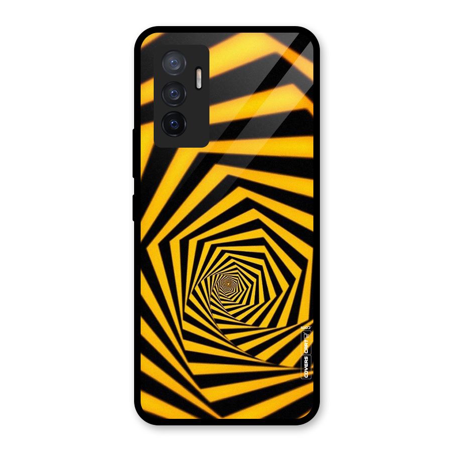 Taxi Pattern Glass Back Case for Vivo V23e