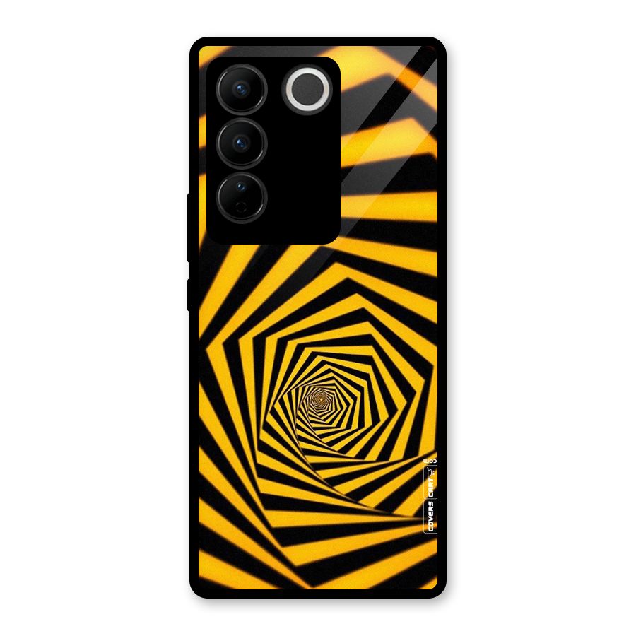 Taxi Pattern Glass Back Case for Vivo V27