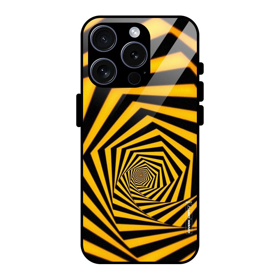 Taxi Pattern Glass Back Case for iPhone 15 Pro