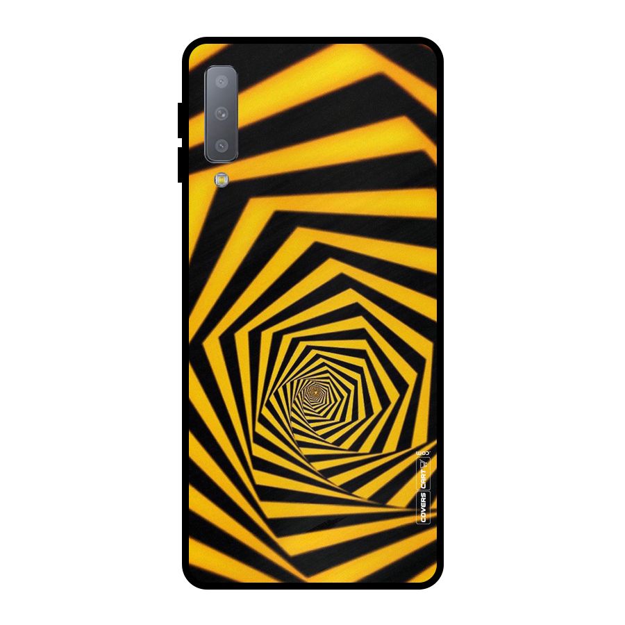 Taxi Pattern Metal Back Case for Galaxy A7 (2018)