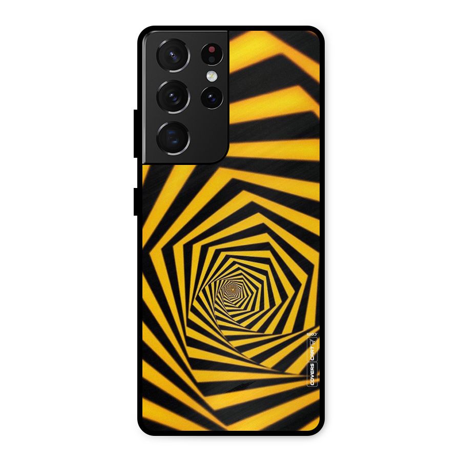 Taxi Pattern Metal Back Case for Galaxy S21 Ultra 5G