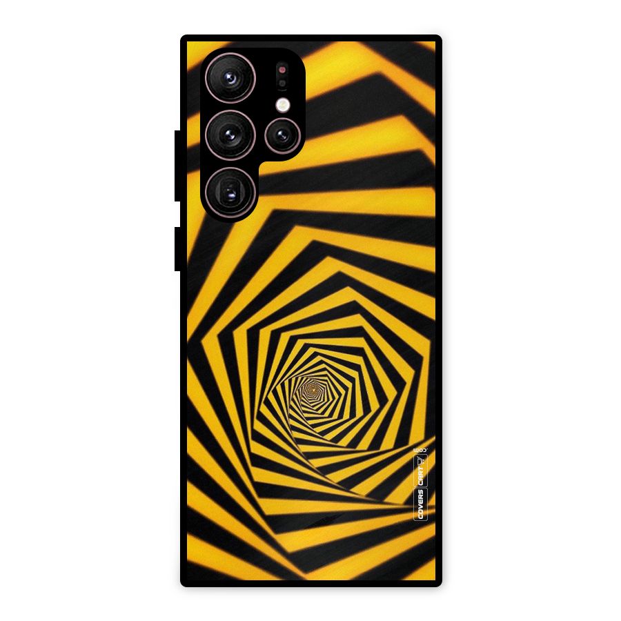 Taxi Pattern Metal Back Case for Galaxy S22 Ultra 5G