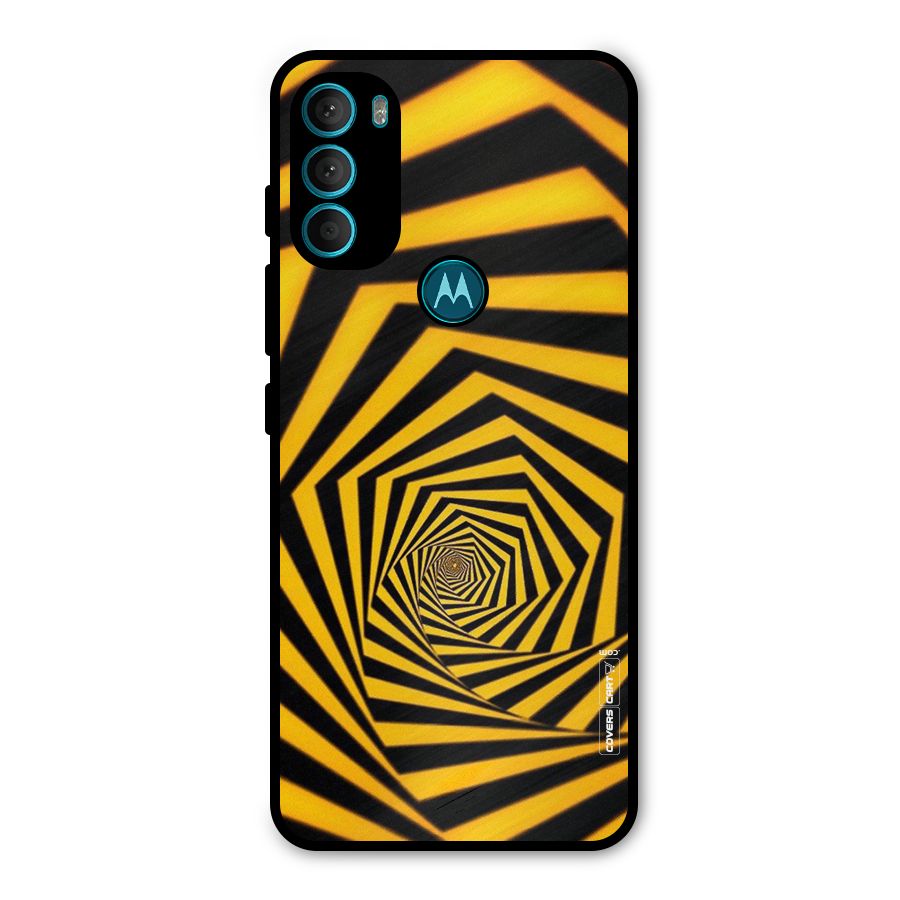 Taxi Pattern Metal Back Case for Moto G71 5G