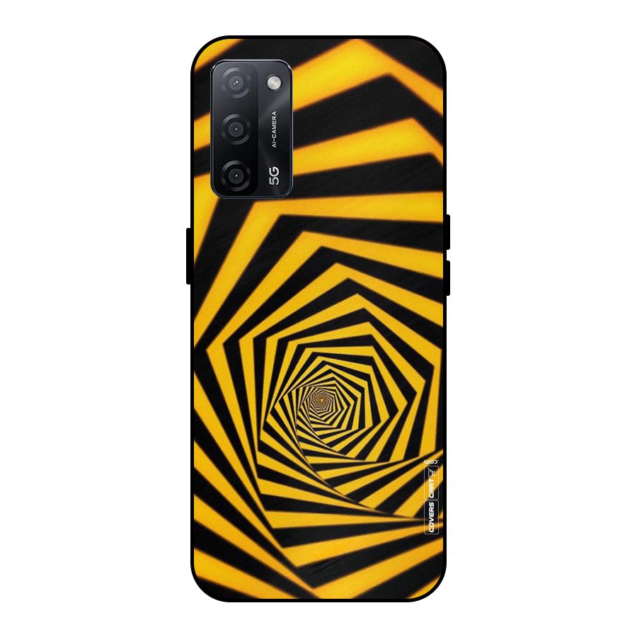 Taxi Pattern Metal Back Case for Oppo A53s 5G