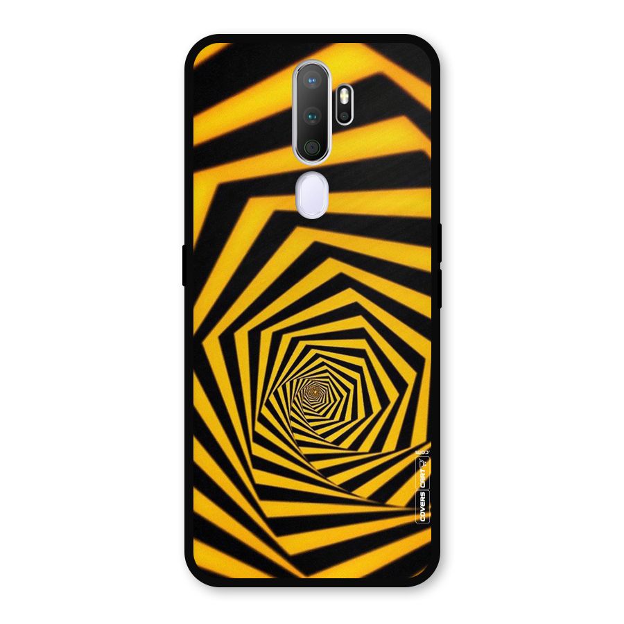 Taxi Pattern Metal Back Case for Oppo A5 (2020)