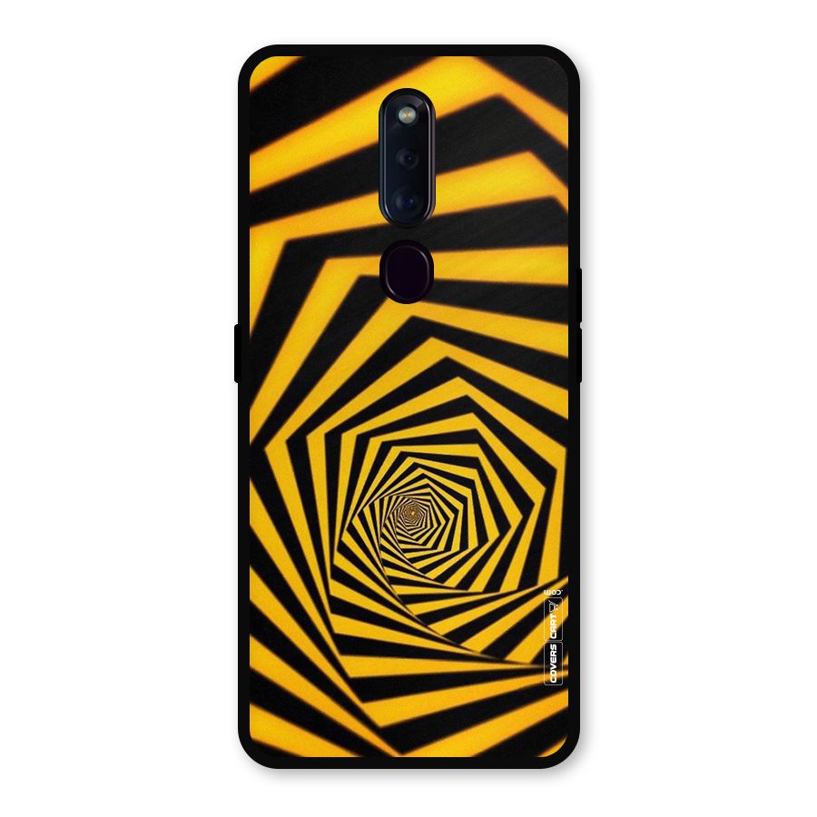 Taxi Pattern Metal Back Case for Oppo F11 Pro