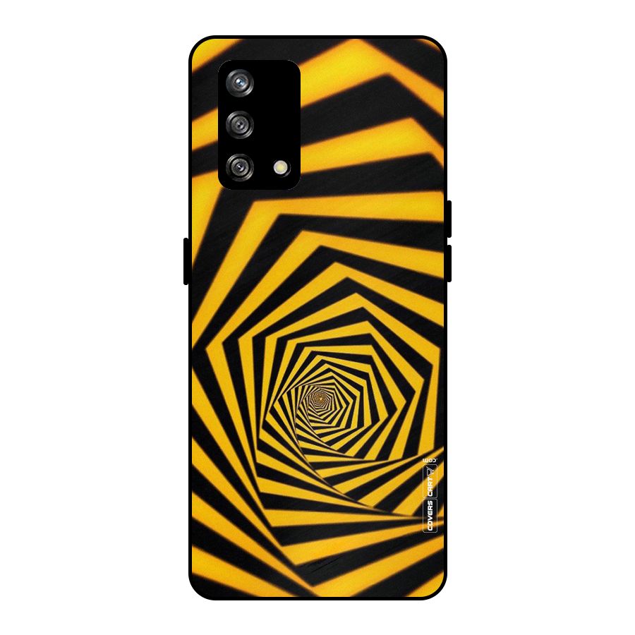 Taxi Pattern Metal Back Case for Oppo F19