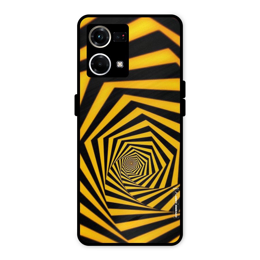 Taxi Pattern Metal Back Case for Oppo F21 Pro 4G