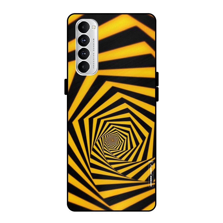 Taxi Pattern Metal Back Case for Oppo Reno4 Pro