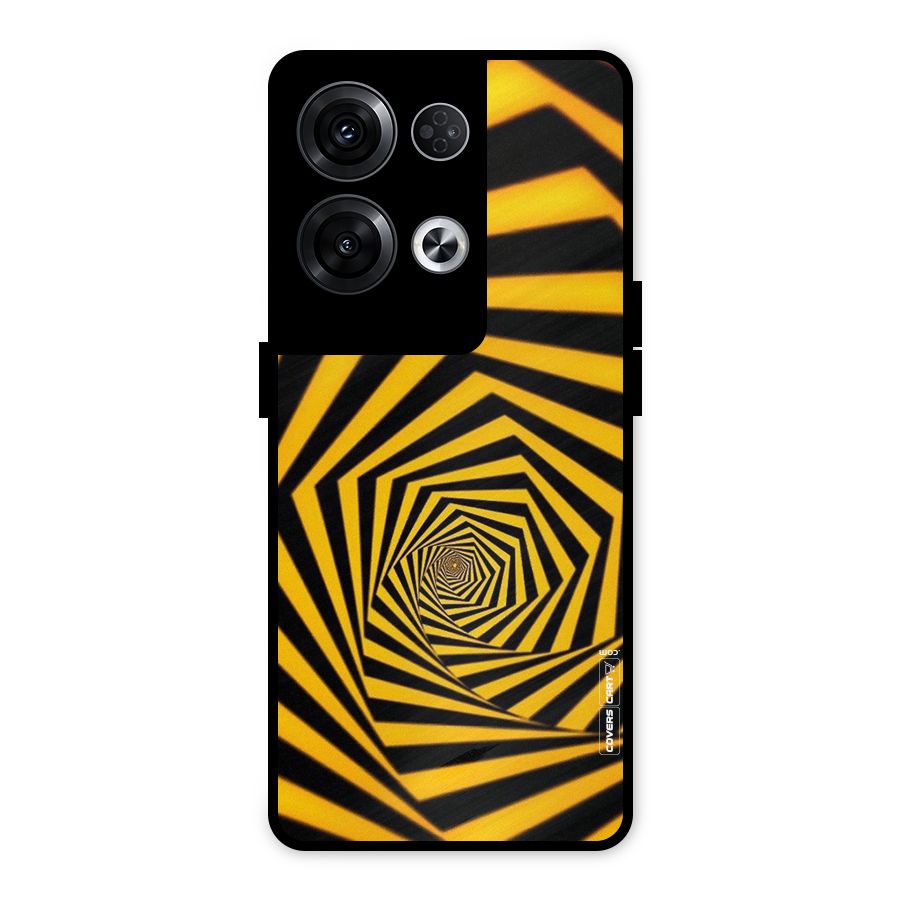 Taxi Pattern Metal Back Case for Oppo Reno8 Pro 5G