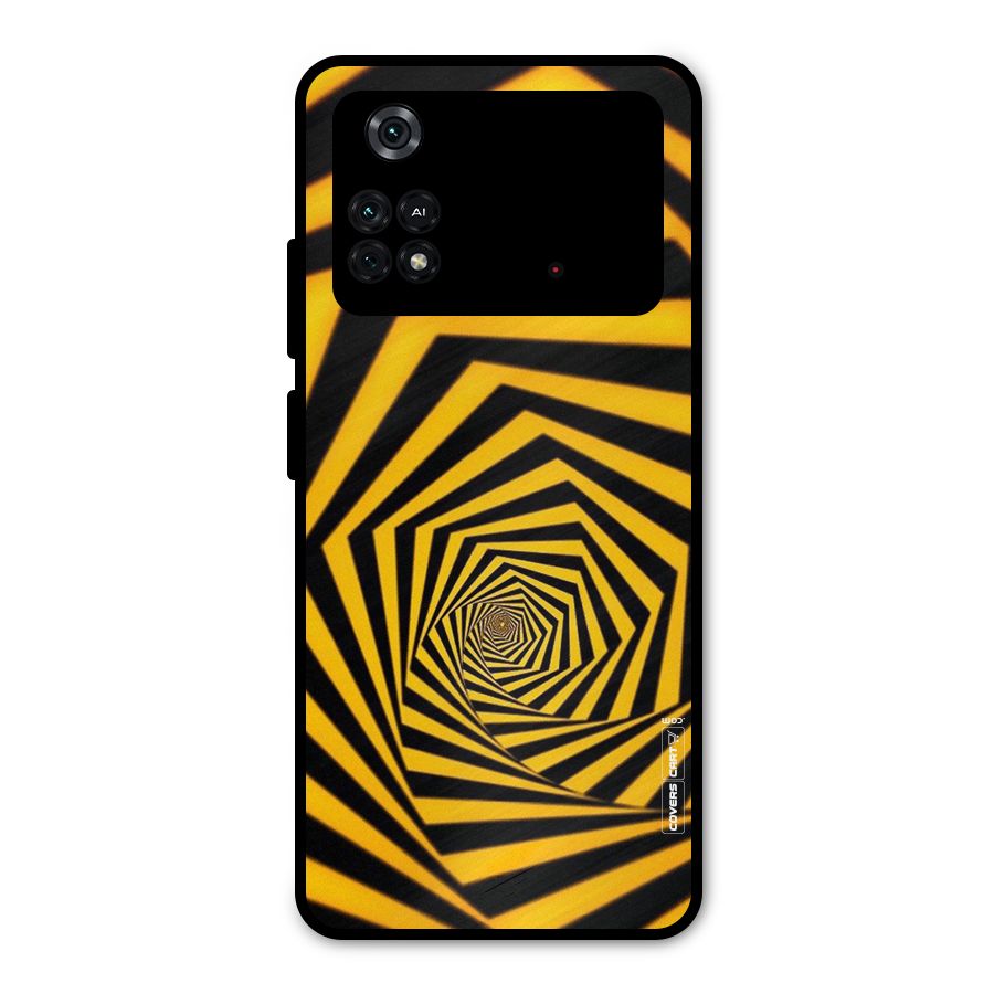 Taxi Pattern Metal Back Case for Poco M4 Pro 4G