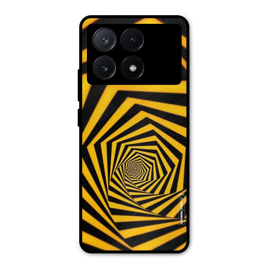 Taxi Pattern Metal Back Case for Poco X6 Pro