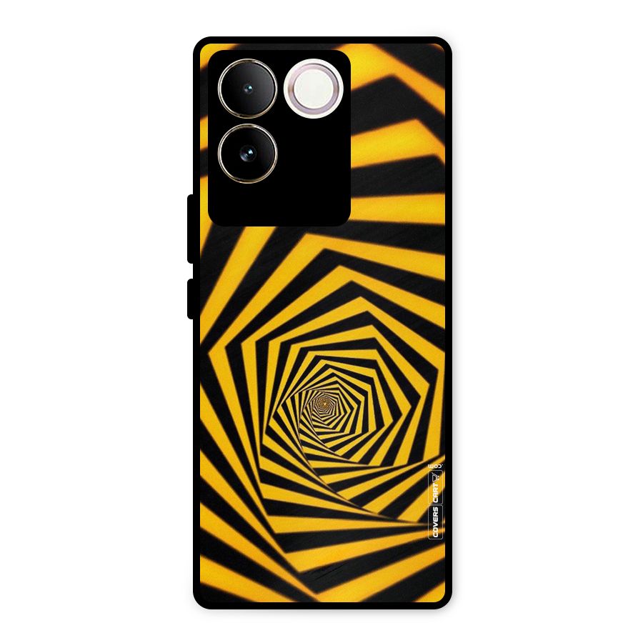 Taxi Pattern Metal Back Case for Vivo T2 Pro