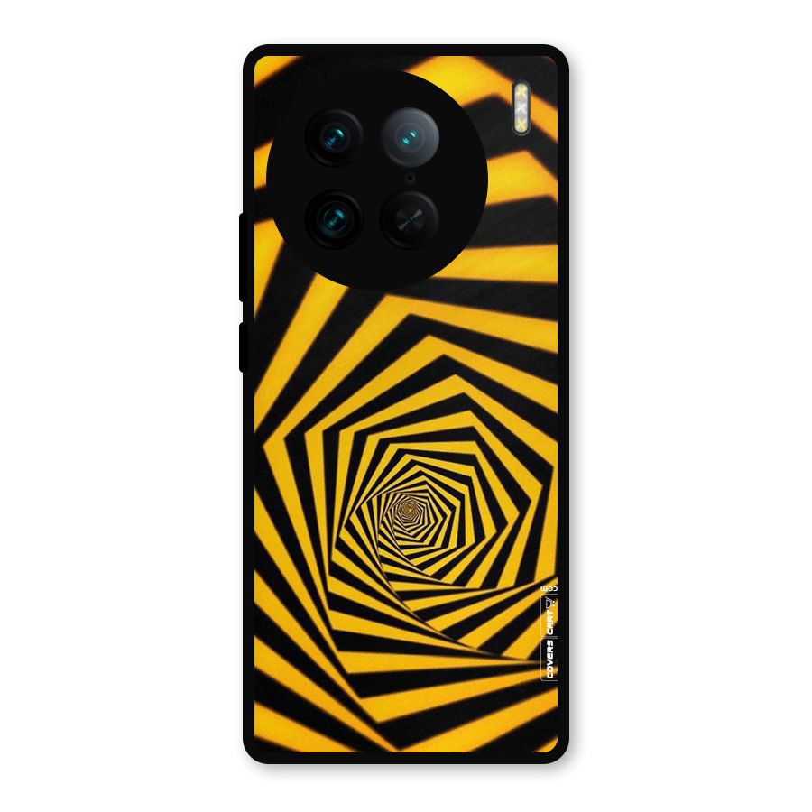 Taxi Pattern Metal Back Case for Vivo X90 Pro