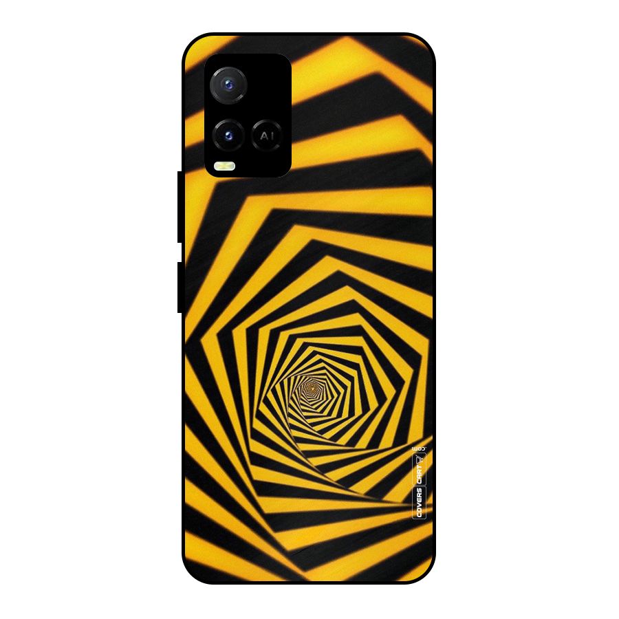 Taxi Pattern Metal Back Case for Vivo Y21 2021