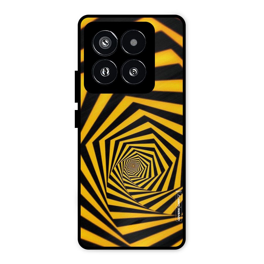 Taxi Pattern Metal Back Case for Xiaomi 14 Pro