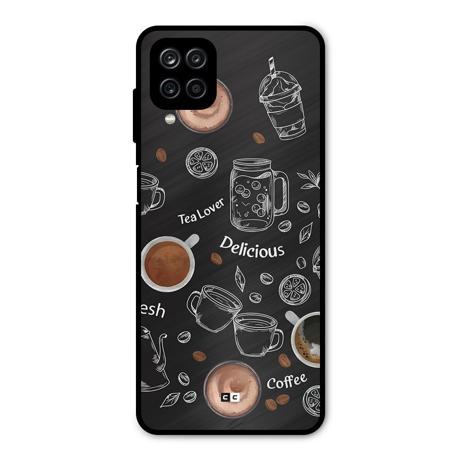Tea And Coffee Mixture Metal Back Case for Galaxy A12