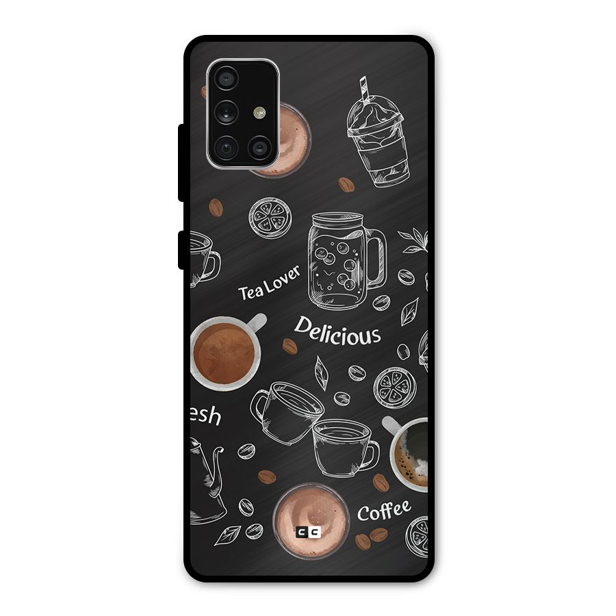 Tea And Coffee Mixture Metal Back Case for Galaxy A71