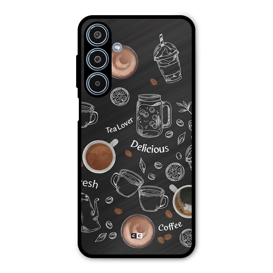Tea And Coffee Mixture Metal Back Case for Galaxy M35